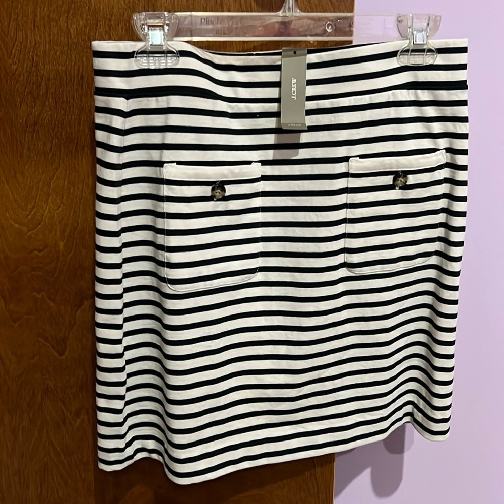 J Crew Striped Cotton Skirt